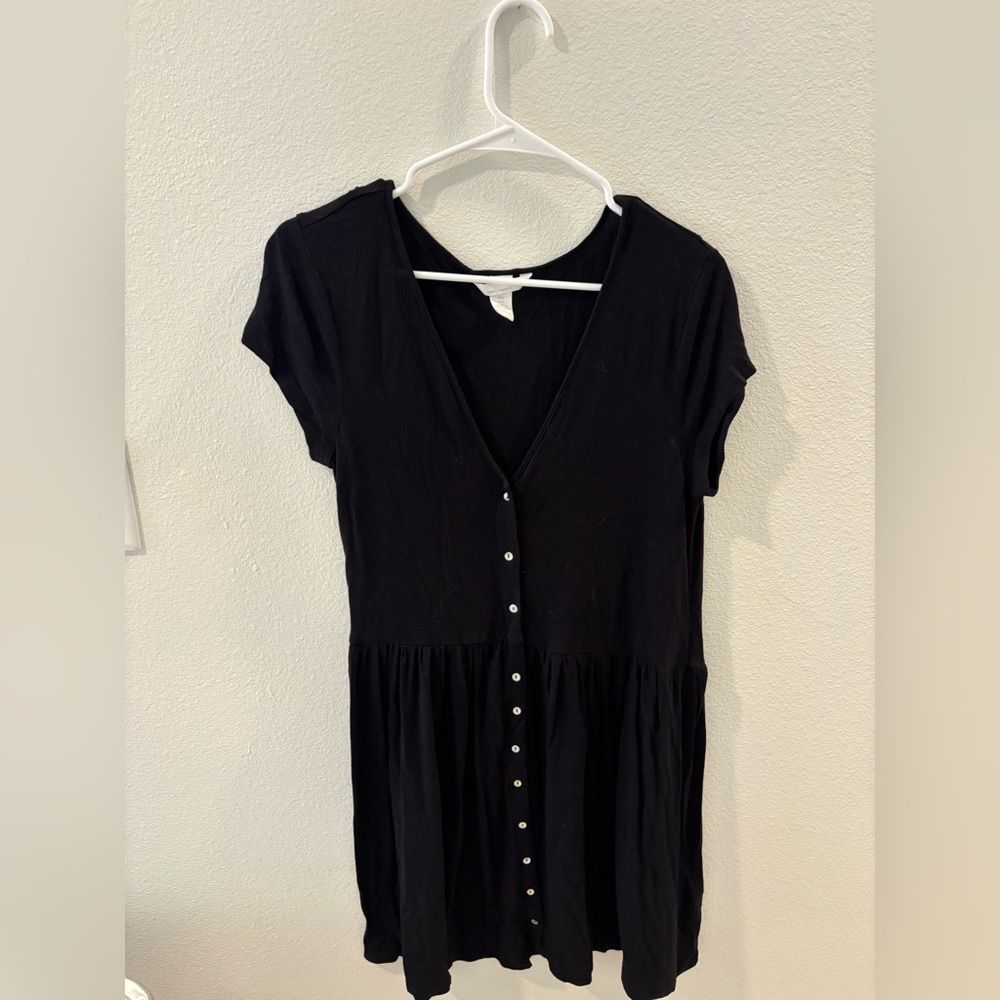 H&M Black Button-Down Dress